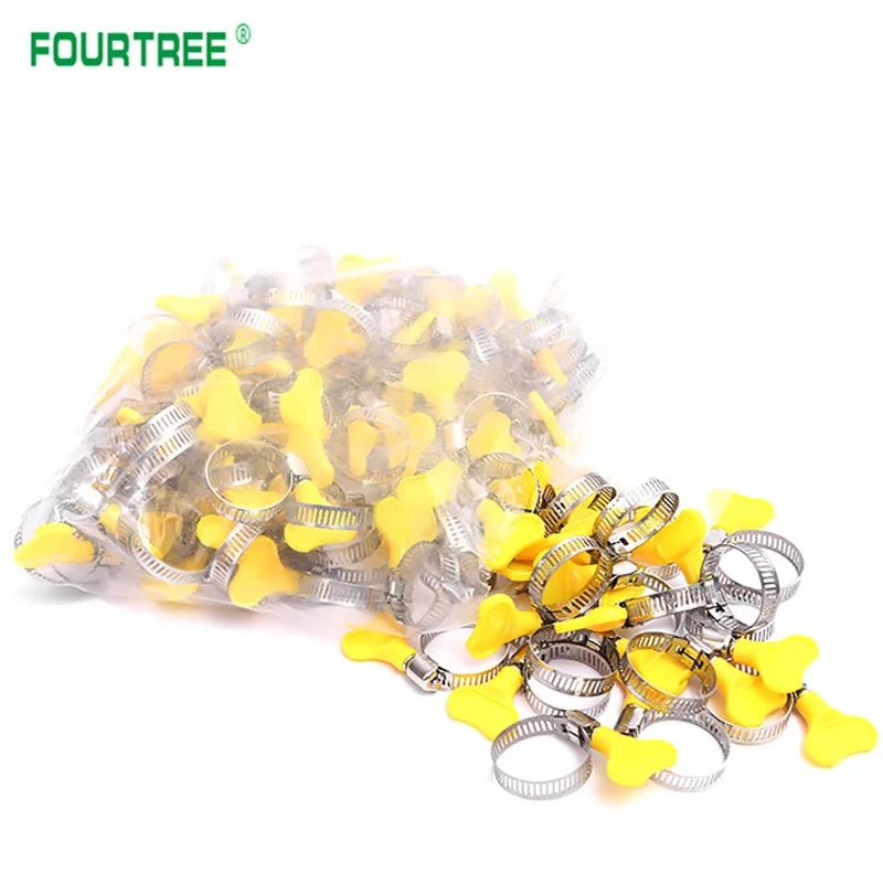 Шланговые зажимы 5 шт./лот с пластиковой ручкой зажим для шланга из нержавеющей