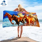 Пляжное полотенце PHAYON с принтом лошади, полотенце для водных видов спорта, быстросохнущее полотенце для плавания и серфинга, портативный большой коврик для йоги, пляжное кресло, одеяло