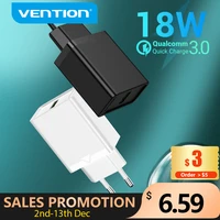 vention 18w usb charger usb qc 3 0 usb quick phone charger for iphone xiaomi samsung s9 huawei fast wall charger eu us adapter