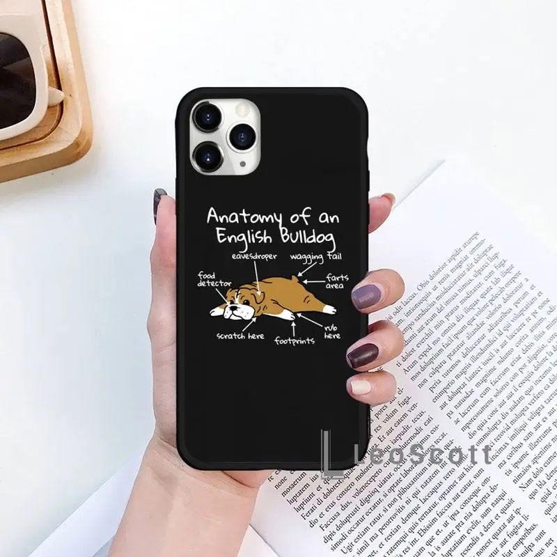 

Anatomy Of A Bulldog Phone Case for iPhone 11 12 mini pro XS MAX 8 7 6 6S Plus X 5S SE 2020 XR