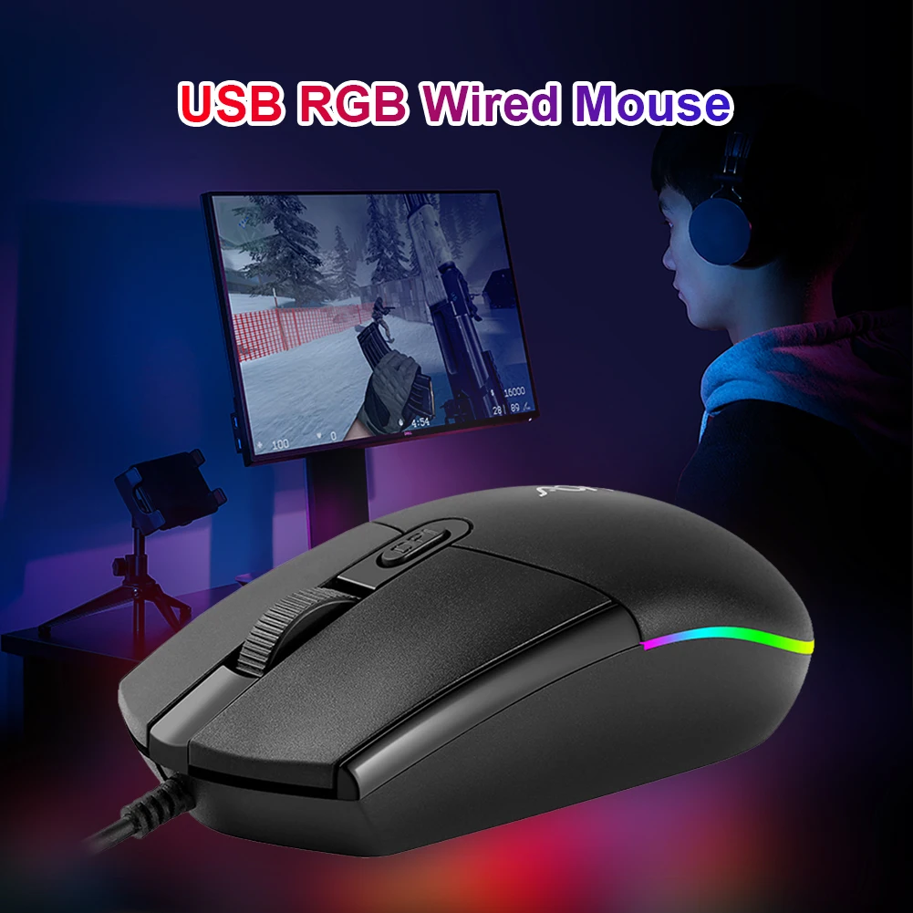 Фото Мышь компьютерная игровая Проводная с RGB-подсветкой и DPI Компьютеры офис Мышь компьютерная игровая Проводная с RGB-подсветкой и DPI Компьютеры офис