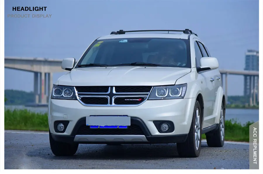 2 шт. светодиодный фары для Dodge путешествие 2009- светодиодный Автомобильные фары ангельские глазки комплект ксеноновых фар, Высокопрочная конструкция протовотуманная подсветка Габаритные огни
