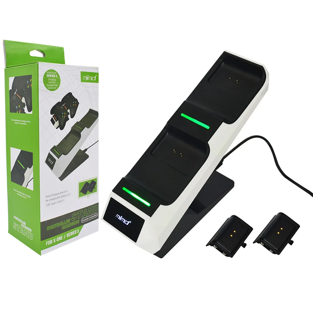 

Dual Charging Station Charger Dock Stand +2 Rechargeable Batteries Battery USB Cable for XboxOne Series S X Wireless Controller