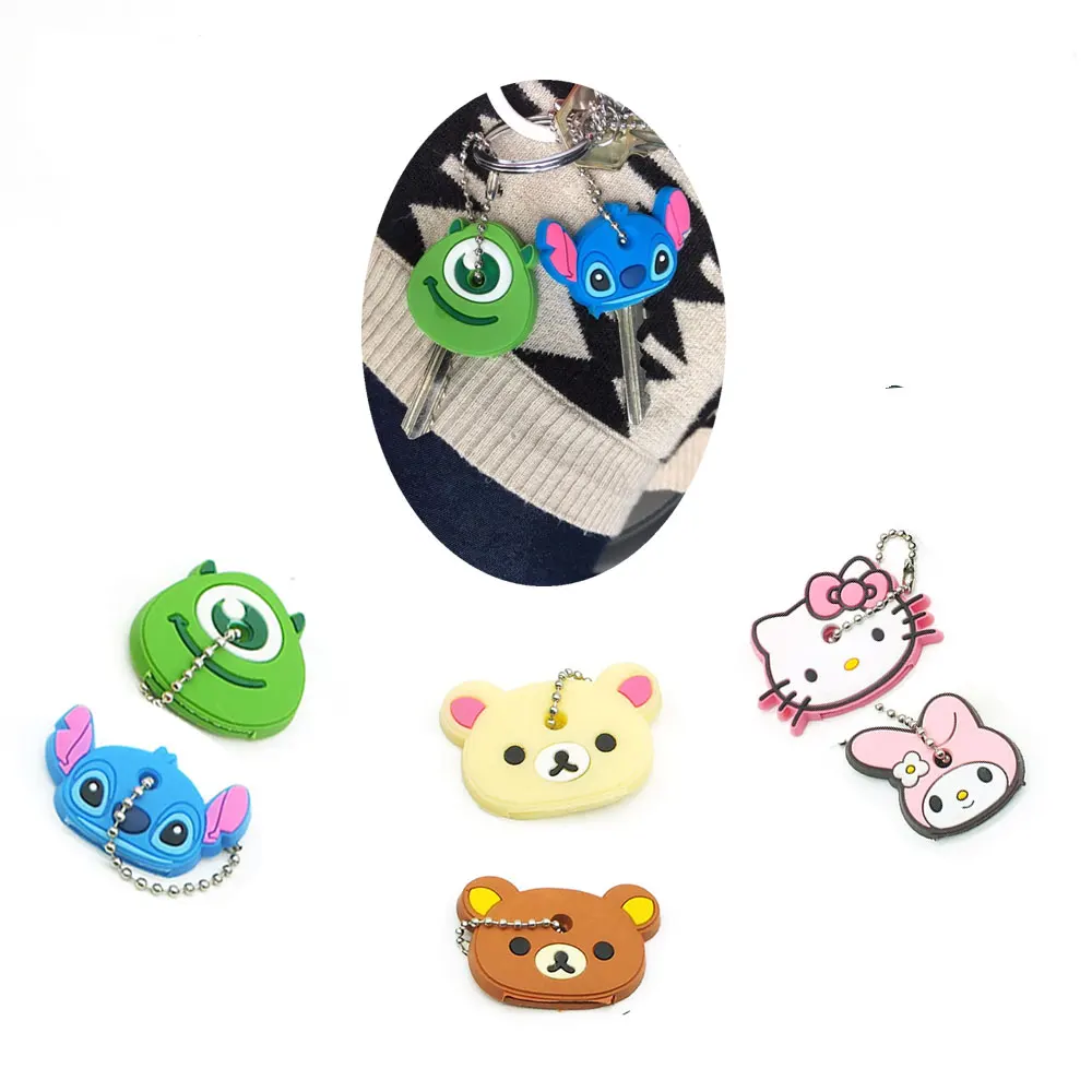 10 шт./партия милый мультфильм силиконовые Защитный ключ чехол Крышка для ключей