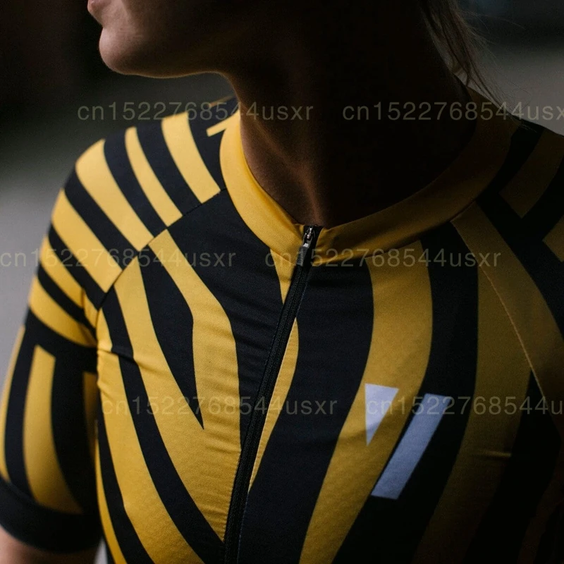 VOID дышащая ткань С Рисунком Тигра для велоспорта Джерси женщин 2019 желтая ridewear с