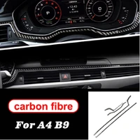 carbon fiber auto accessories central control panel instrument console decoration strips stickers fit for audi a4 b9 2017 2019