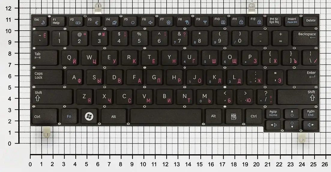 Клавиатура для Samsung N210 N220 Series Русская Чёрная (9Z.N4PSN.30R NSK-M60SN NSK-M60SN)