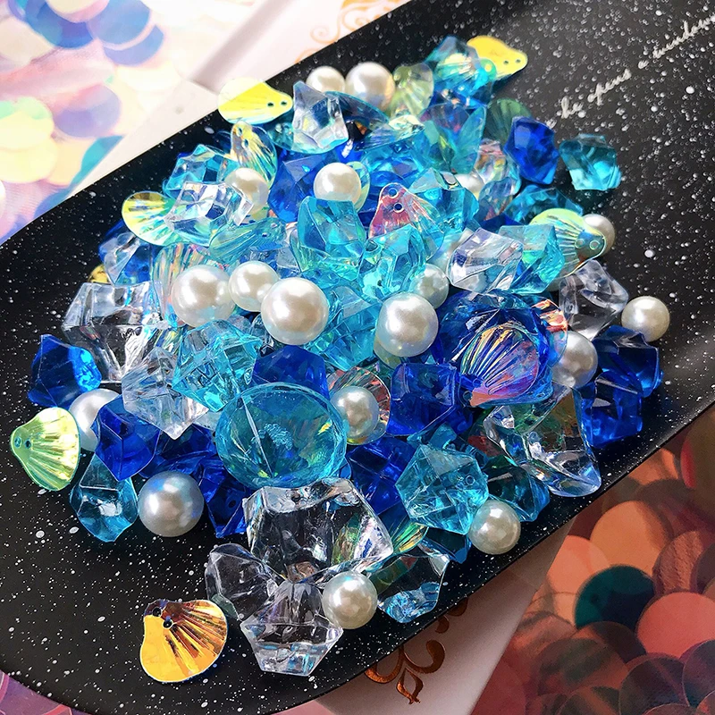 BoxiAcrylic Ice Cube Slime Charms сложение DIY Kit Shell Sequins аксессуары украшения для пушистой