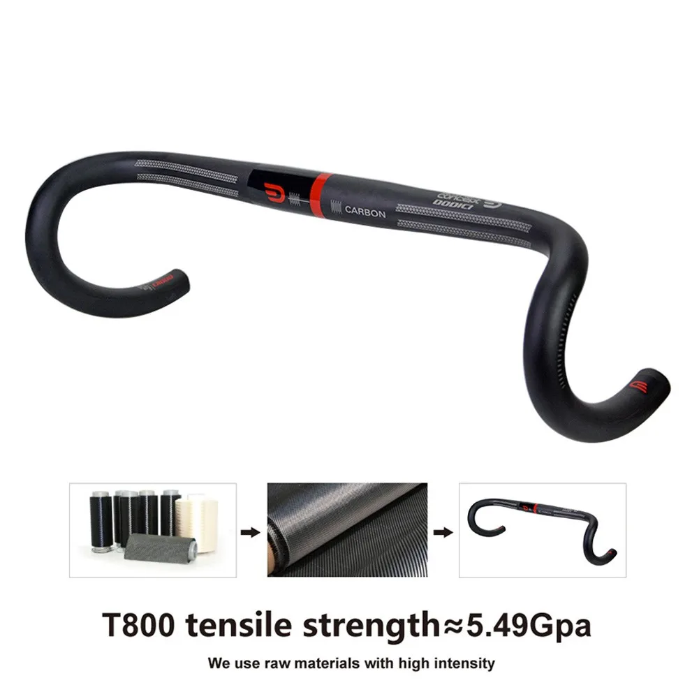 

1pc Light Weight Carbon Fiber Handlebar Drop Bar Bicycle Road Bike Handlebar 31.8MM*400/420/440MM Ultra Light Anti-slid Cycling
