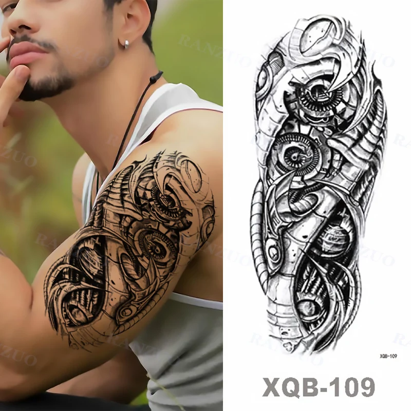 Большие тату-наклейки временная татуировка Лев король волк дракон тигр наклейка