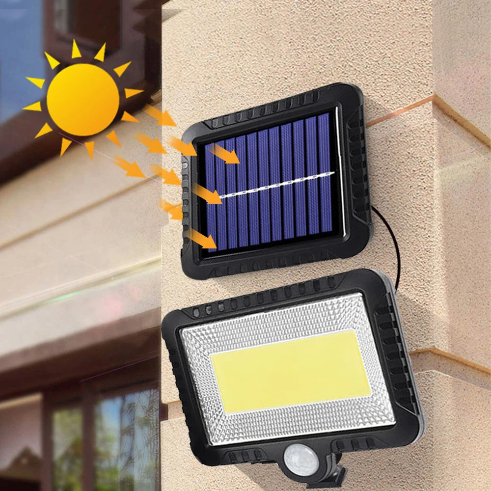 56 светодиодный светильник на солнечной батарее с датчиком движения настенный