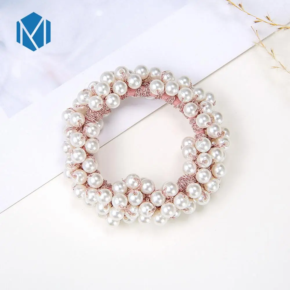 Pink M MISM модные элегантные жемчужные резинки для волос, резинки для волос для женщин, резинки для волос, аксессуары для волос - Цвет: Pink