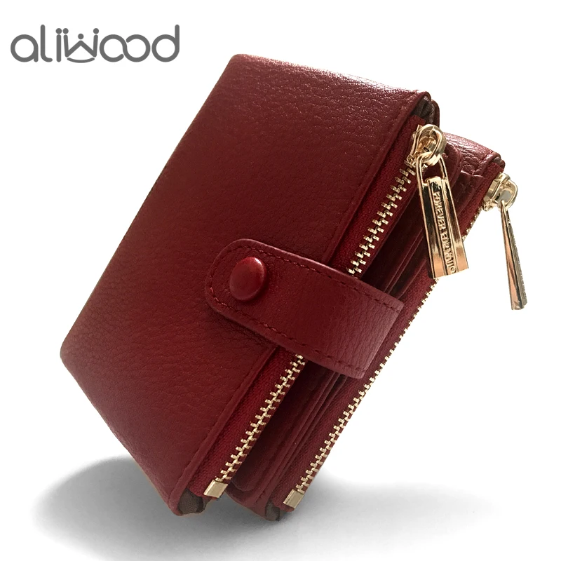 Aliwood новый двойной женский бумажник на молнии Элитный бренд маленький кошелек