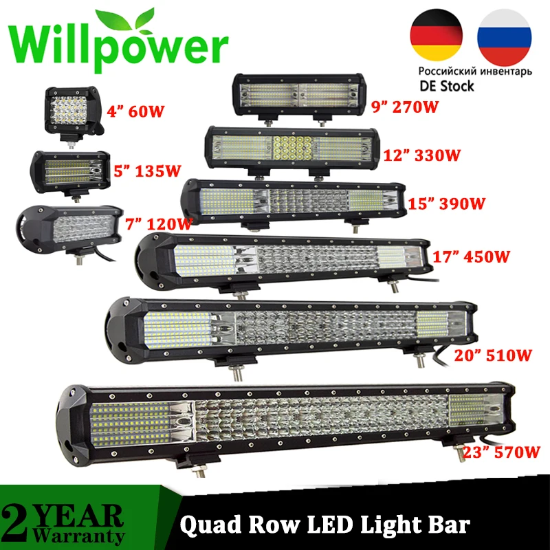 Светодиодная панель Willpower 9D четырехрядсветодиодный 4 23 дюйма рабочее освещение