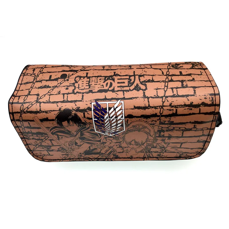 

Anime Jujutsu Kaisen Attack on Tita Keychain Double Zipper Pen Large Capacity Key Chain Bag Pencil Case Keyring Disney