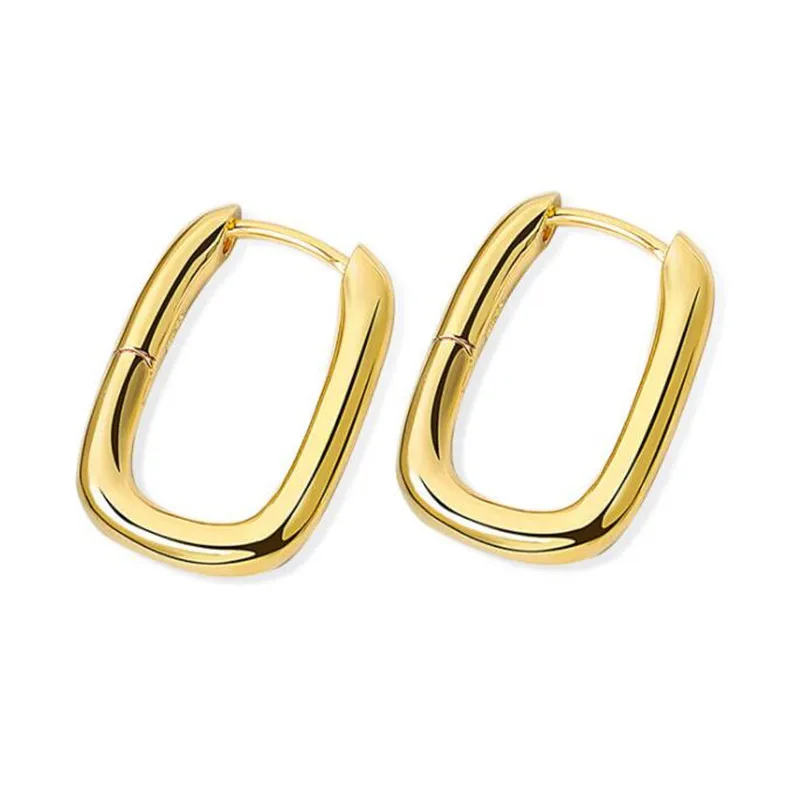 

Minimalist 925 Sterling Silver hoop Earrings Vintage Geometric small Ellipse round Earrings Party Accessories fine Jewelry Gift