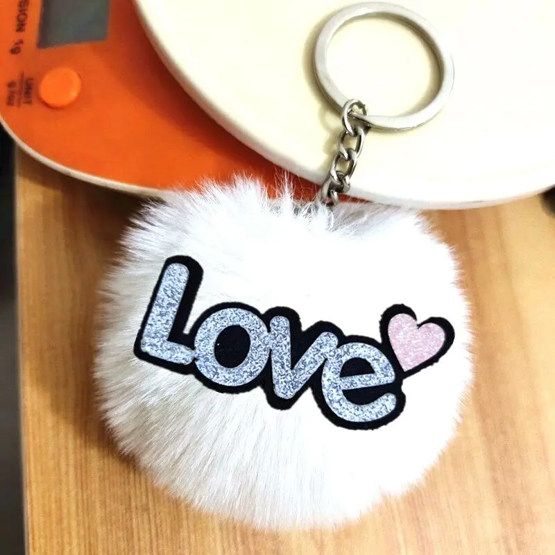 

31Love Faux Beaver Fur Key Chain Fluffy Bunny Pompon Keychain Puff Ball Keyring Cute Women's Bag Charms DIY Parts Tassel Pendant