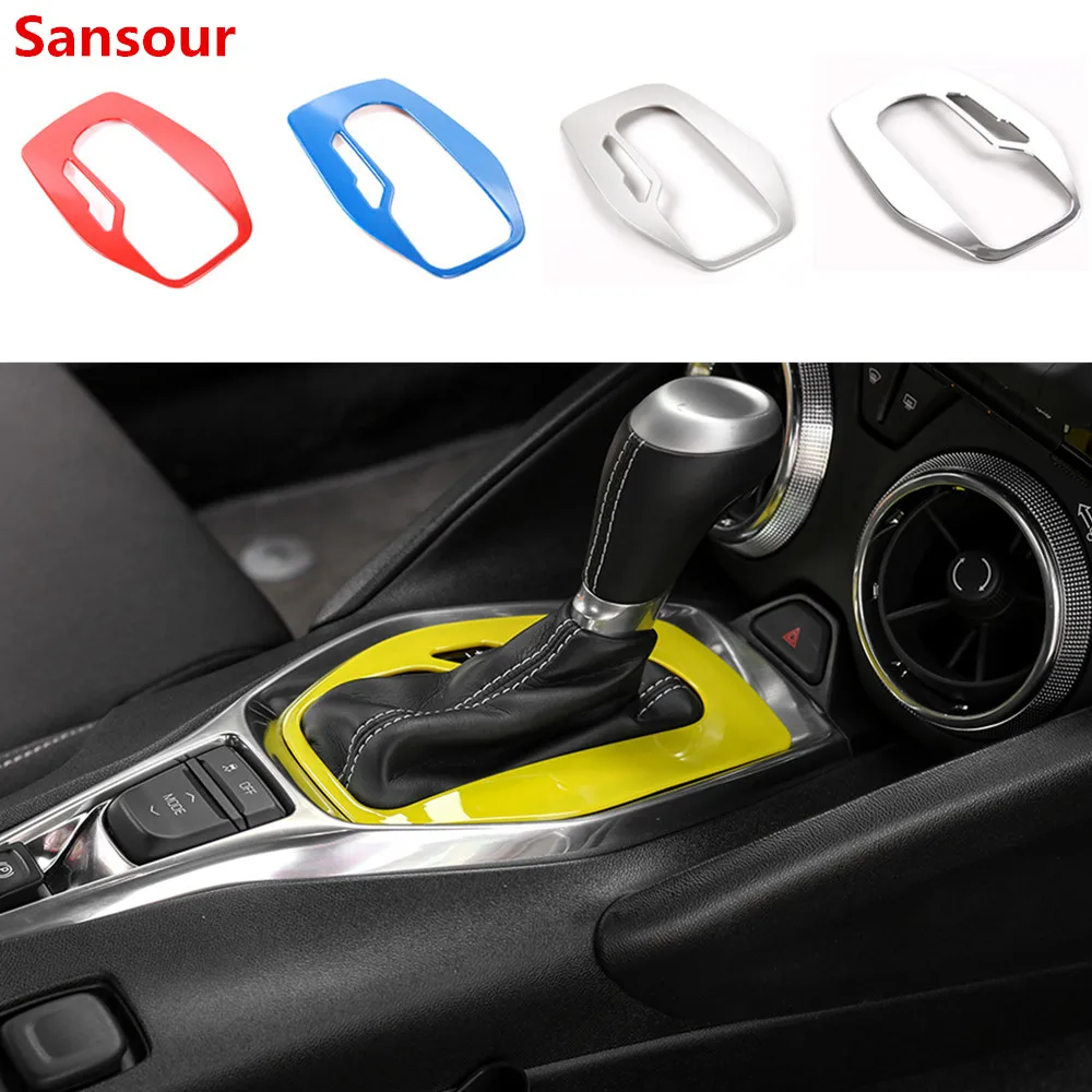 

Sansour ABS декоративная панель переключения передач для интерьера автомобиля, наклейки на раму для Chevrolet Camaro 2017 Up, автомобильные аксессуары, Стайлинг