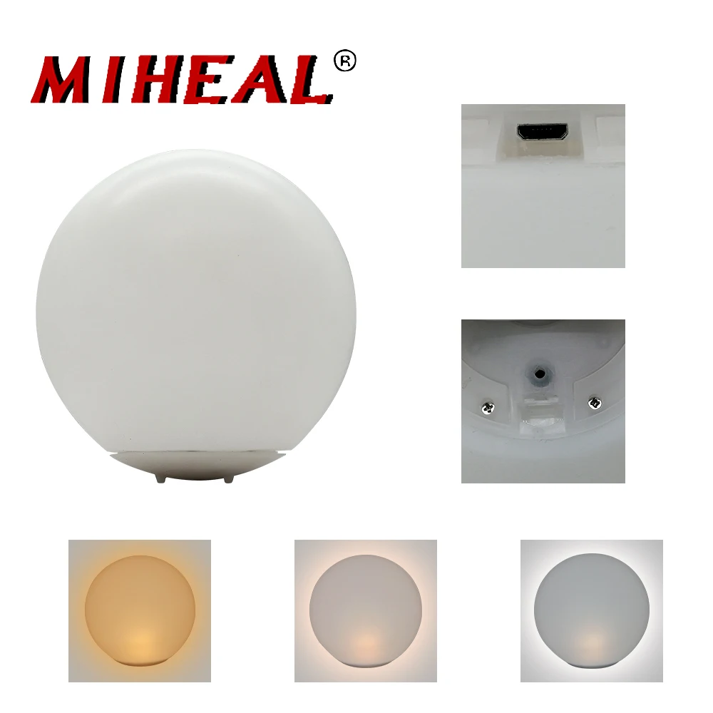 Перезаряжаемый светодиодный Ночной светильник в виде Луны 3 цвета с регулируемой