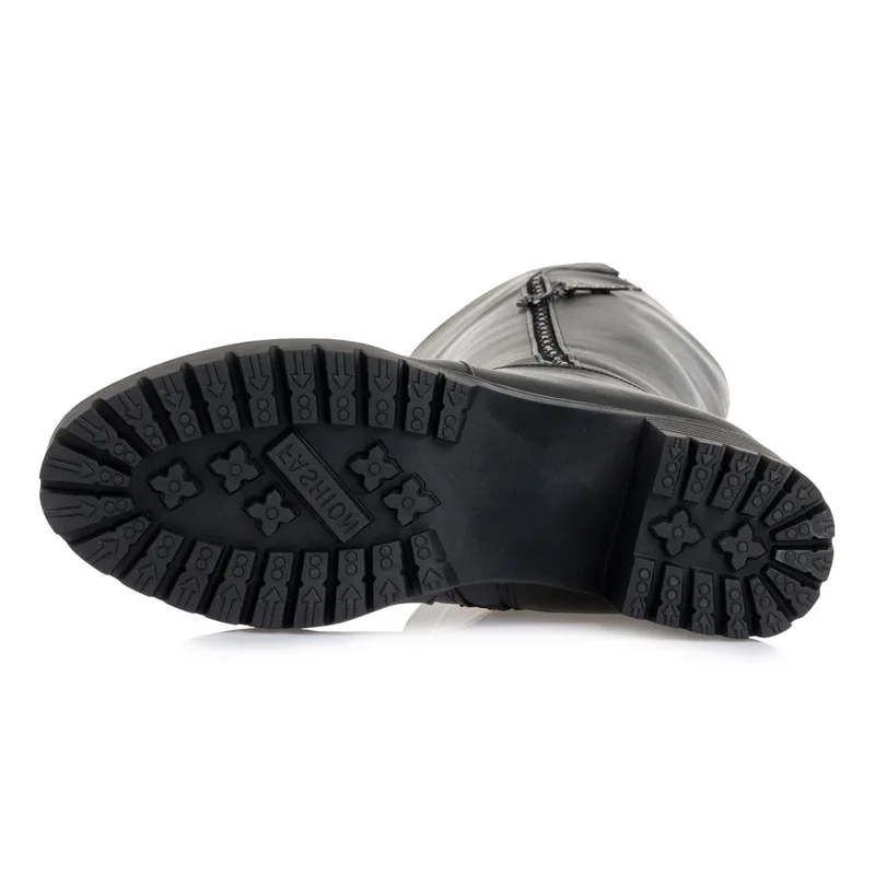 Fujin/шерстяные женские зимние сапоги Теплые до колена из натуральной кожи на меху