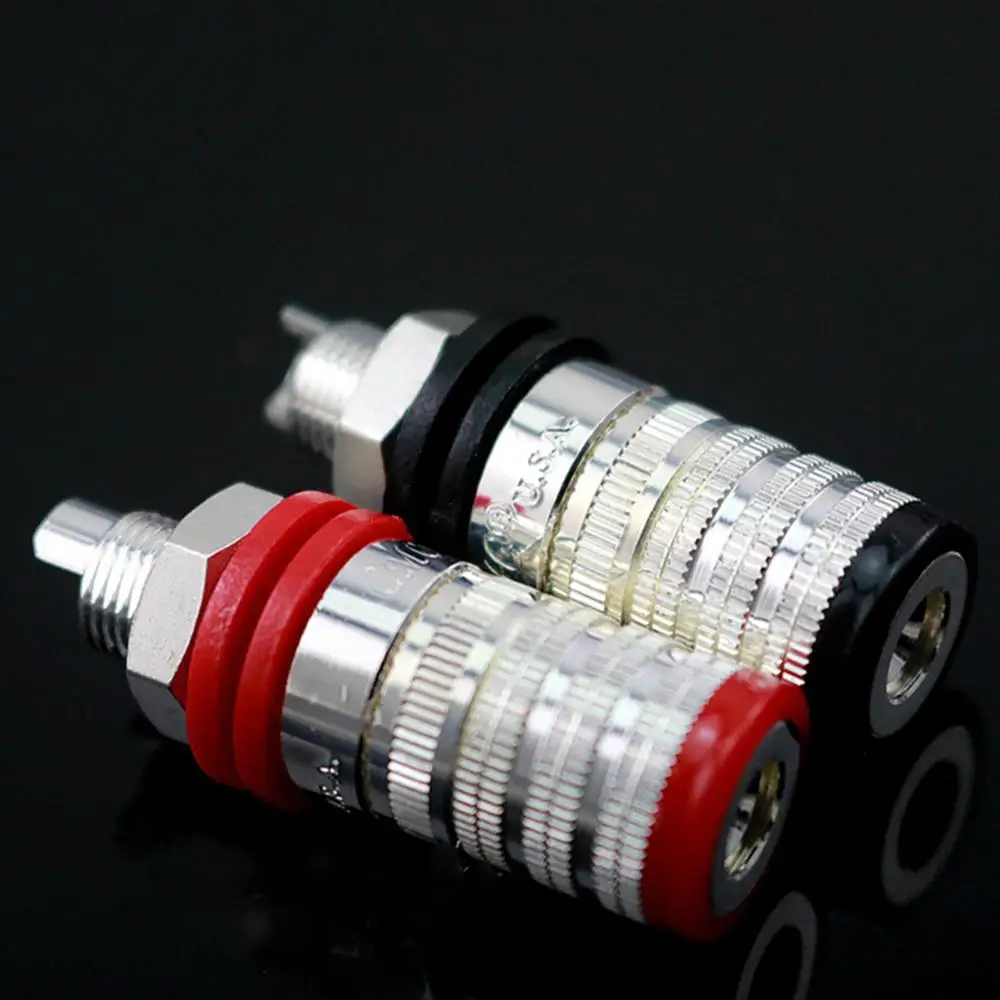 

TOP-HiFi 4pcs CMC 838S-AG Silver Plated Speaker Terminal Binding Post Amplifier CD DVD Player Speaker Teriminal Jack Plug
