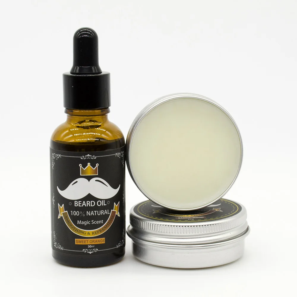 MOQ100 Pcs OEM Customized Private Label Beard Oil &amp Balm Custom LOGO Natural Organic Mustache Wax 30g/1oz | Красота и здоровье