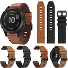 Ремешок из натуральной кожи для Garmin Fenix 6X 6, быстросъемный ремешок для наручных часов Garmin Fenix 5X 5 Plus 945 26 мм 22 мм
