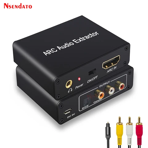192 кГц HDMI ARC аудио адаптер экстрактор цифровой в аналоговый аудио преобразователь DAC SPDIF коаксиальный RCA 3,5 мм выход для ТВ монитора