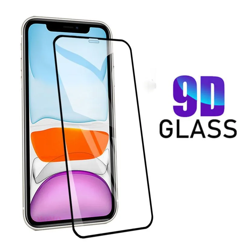

9D Transparent Shockproof Tempered Glass For iPhone 11 12 13 Pro Max Mini X Xs XR 6 6S 7 8 Plus Explosion Proof Screen Protector