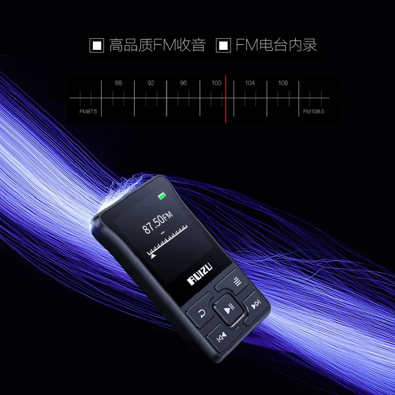 Ruidu X55 Спортивный Bluetooth MP3-плеер 8 ГБ мини-клип с поддержкой экрана FM, запись, электронная книга, часы, шагомер музыкальный плеер