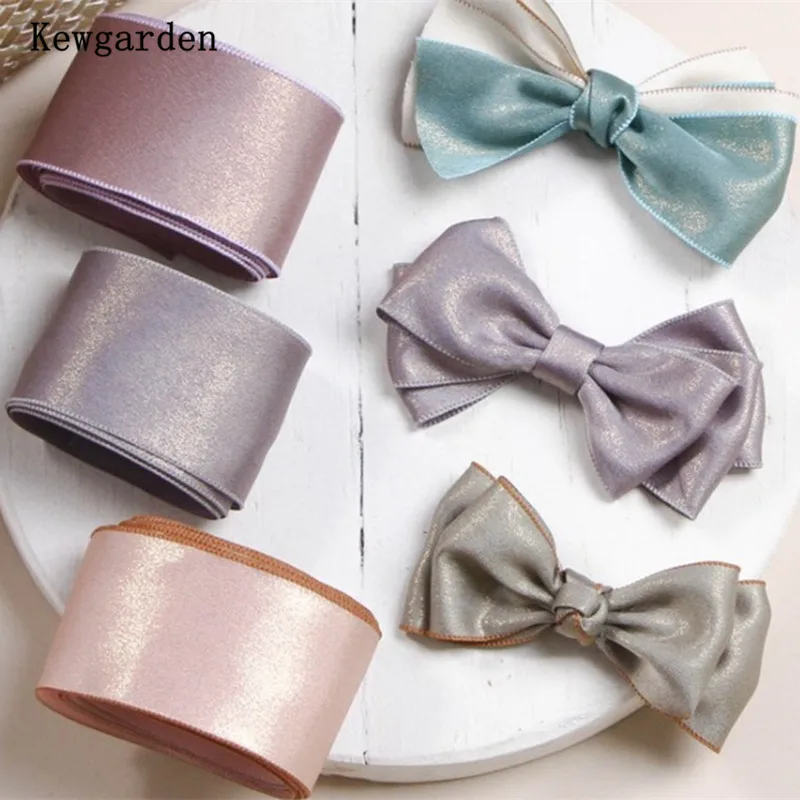 

Kewgarden Gold Chiffon Ribbons 1.5" 1" 25mm 38mm Handmade Sewing Crafts DIY Make Bow Hair Accessories Gift Packing 10 Yards