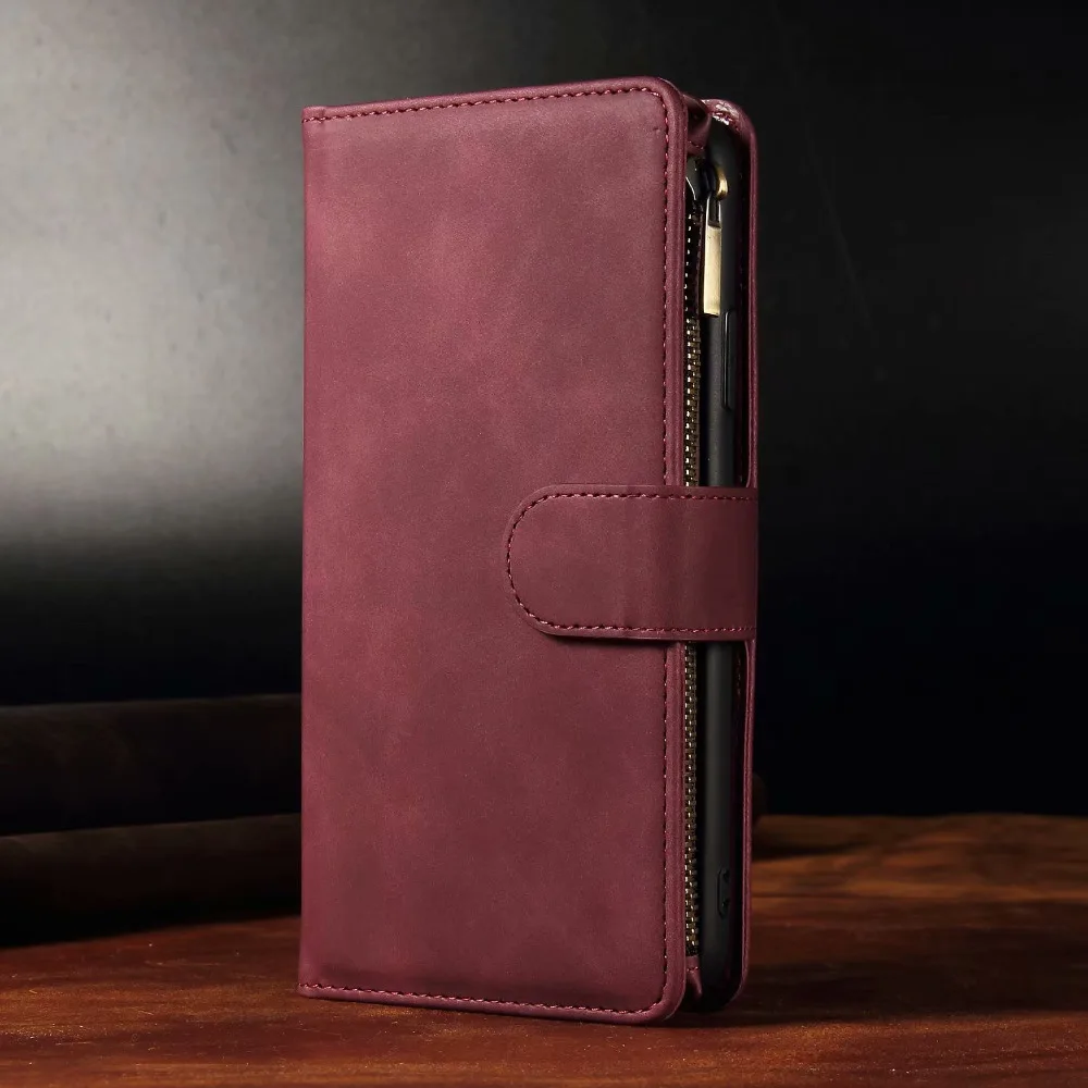 Wine Red Чехол-кошелек на молнии для huawei P30 Lite, Роскошный кожаный флип-чехол для huawei P30 Pro Lite, Fundas, чехол для телефона Coque Capa - Цвет: Wine Red