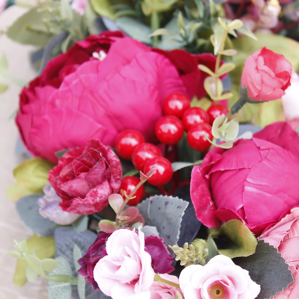 Искусственный венок пиона украшение двери окно день рождения праздник гирлянда
