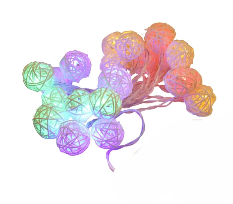 

Рождественская гирлянда ztgs с ротанговыми шариками, 2,5 м, 20 светодиодов, гирлянда теплого белого света, шар диаметром 3,2 см для праздничного у...