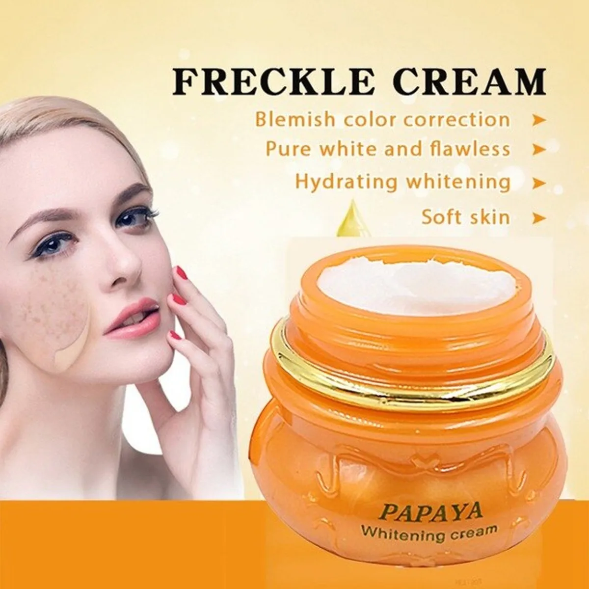 Отбеливающий с экстрактом папайи крем для лица против веснушек натуральная