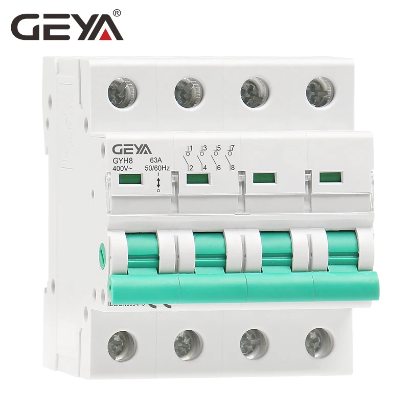 GEYA GYH8 Din Rail 4 полюса выключатель 400V главный 63A 100A 125A изолятор Выключатель |