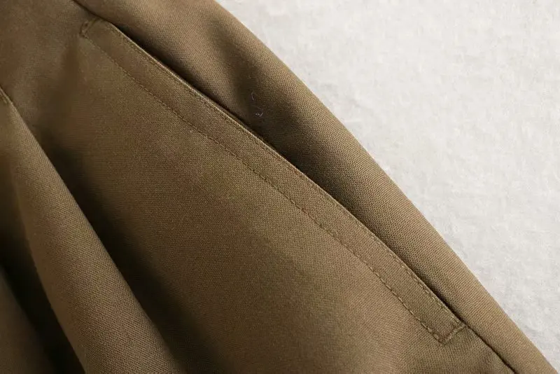Vintage Stylish Office Wear Solid Straight Pants Women Fashion Zipper Fly Pockets Female Ankle Trousers Pantalones Mujer