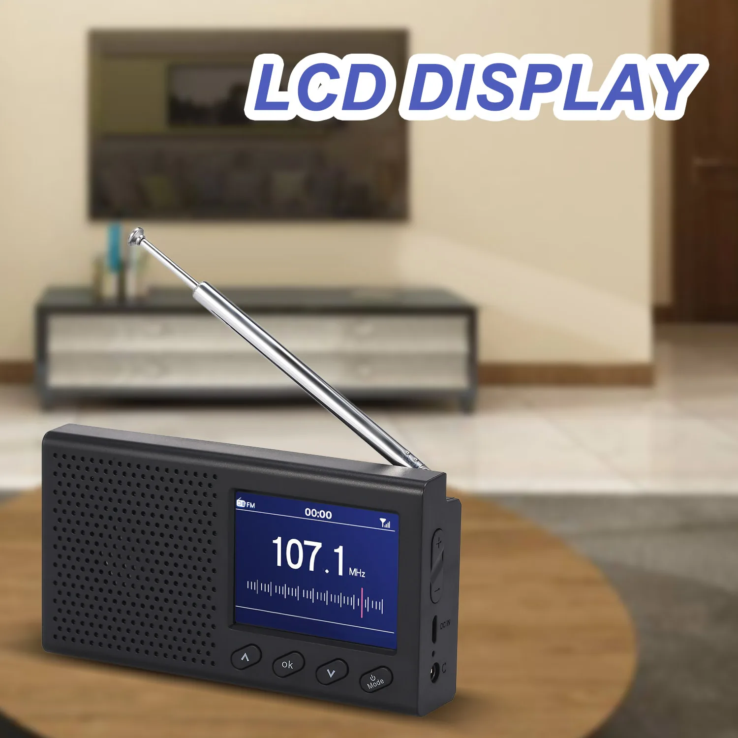 Радио DAB с цветным ЖК экраном 2 4 дюйма перезаряжаемый портативный цифровой FM mp3