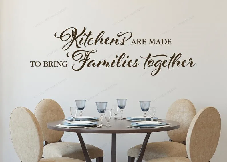 Фото Наклейка на стену для кухни сбора семьи столовой HJ918 | Дом и сад