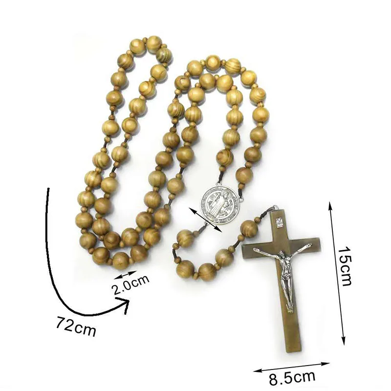 

Religion 20 mm round pine rosary hanging wall big necklace as a decoration for men and women can be given as gift and can prayer