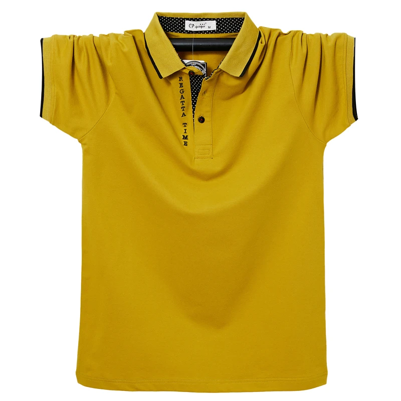 

Oversized men's polo shirt pullovers solid color smart casual business polo men 95% cotton polo shirt men plus size 6XL