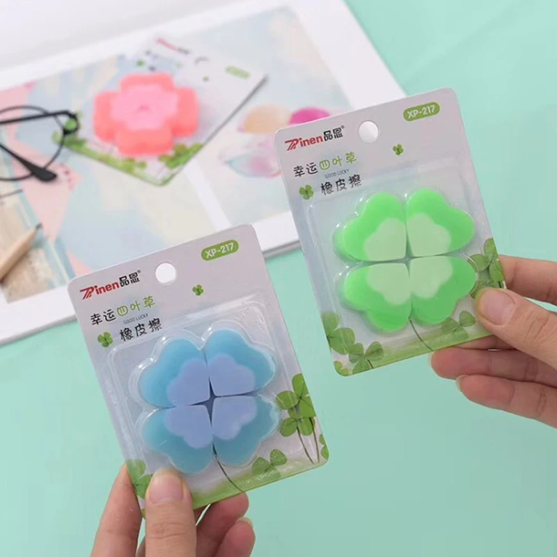 4 шт./лот Lucky Clover резиновый ластик креативные кавайные канцелярские школьные