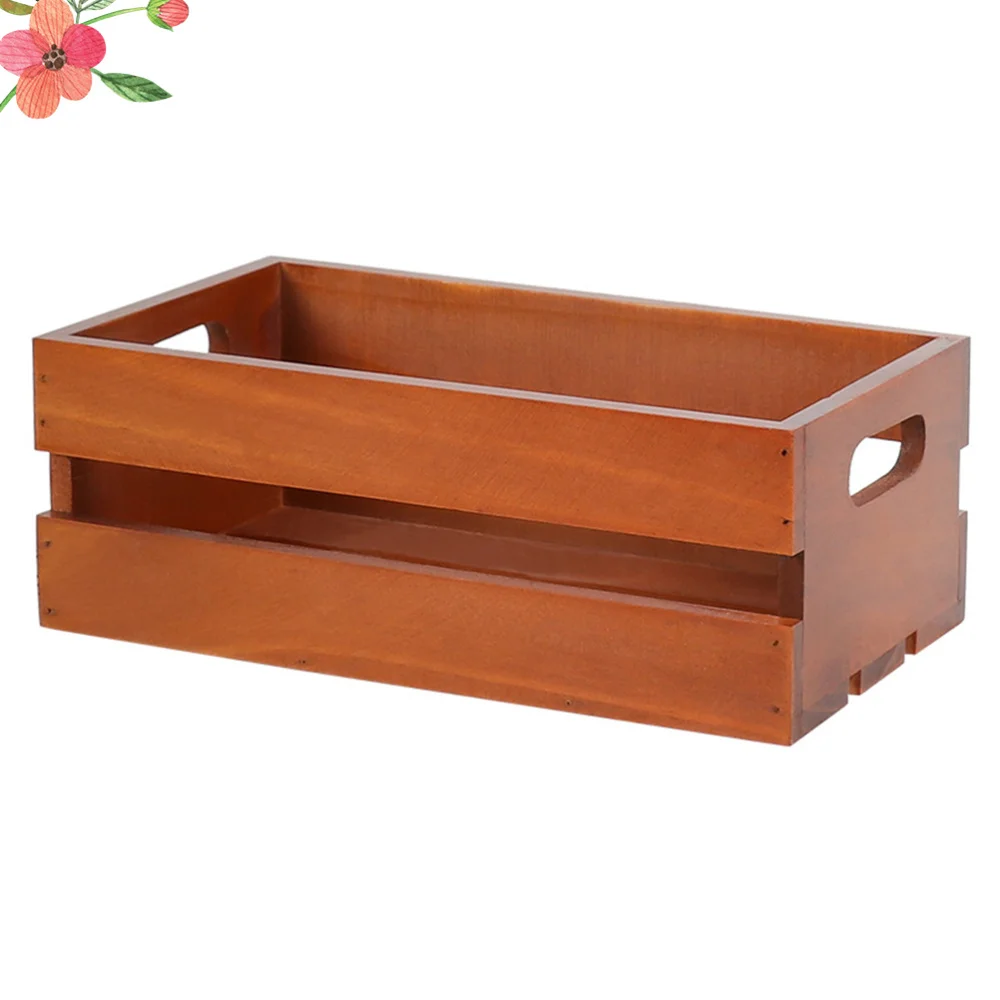 

1pcs Vintage Storage Box Wood Storage Box Cosmetic Container for Office