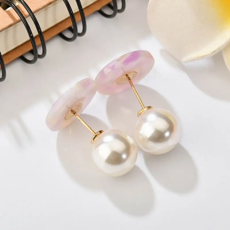 Boho креативный Ацетатный круглый Леопардовый принт серьги-гвоздики для женщин