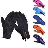 zipper touch screen gloves winter warm men women riding outdoor sports anti skiing motorcycle fleece winter touchscreen gloves