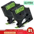 Topcolor черная на блестящей зеленой 12 мм * 3 м этикеточная лента совместимая лента Dymo D1 этикеточная ПЕЧАТНАЯ МАШИНКА для LabelManager 260D 160