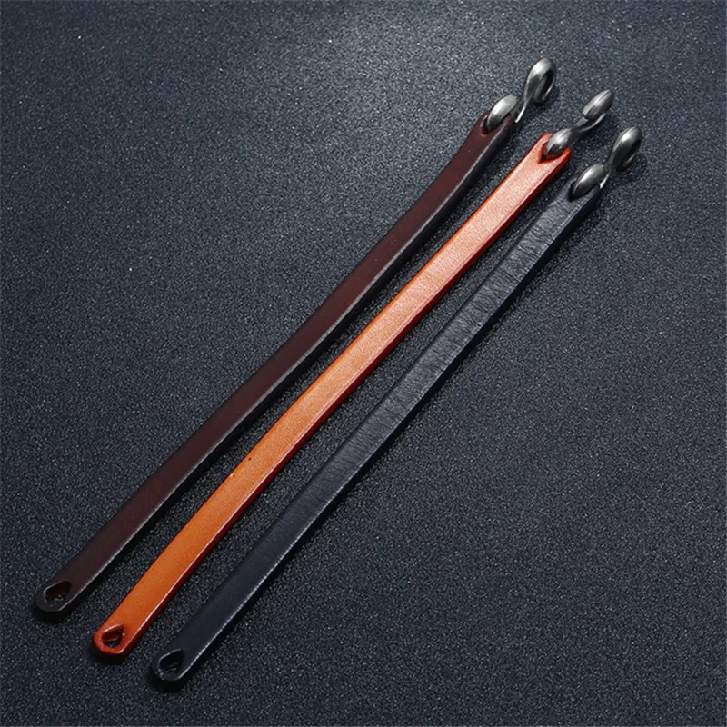 Античный простой мужской браслет из натуральной кожи 3 цвета кожаный для мужчин