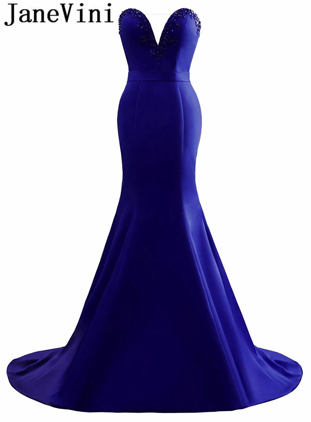 JaneVini Mermaid Women Sexy Prom Dresses 2019 Crystal Candy Color Satin Long Plus Size Evening Party Gowns Red robe de gala | Свадьбы и