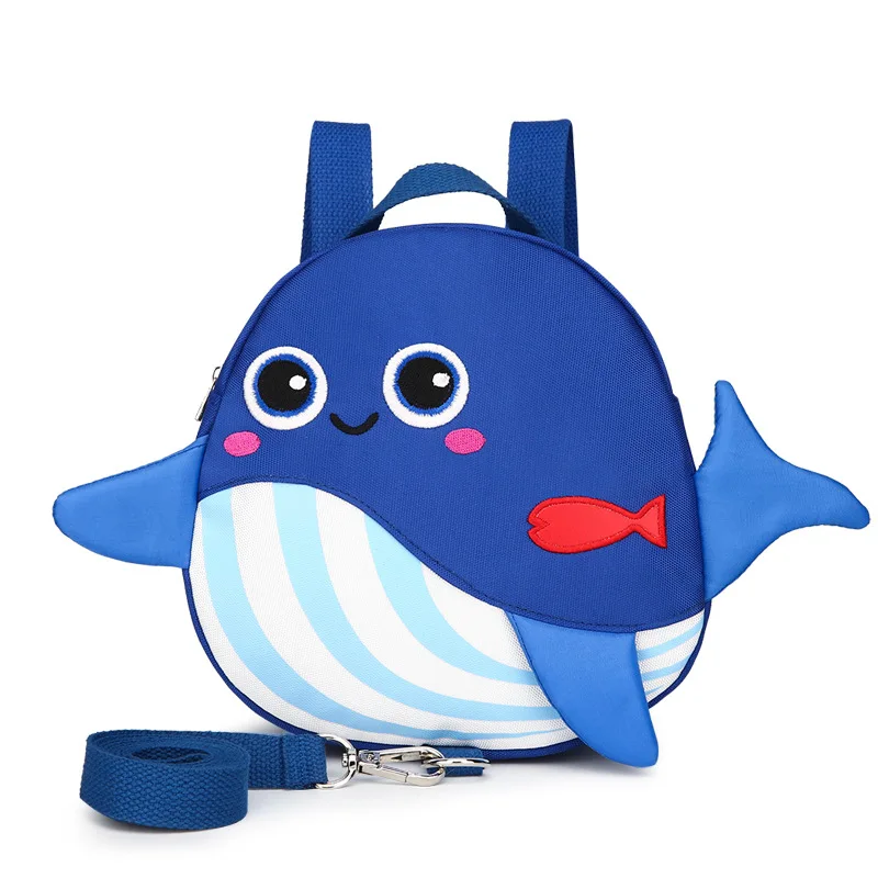 Милый детский рюкзак на лямках с рисунком Кита нейлоновый цветной ремнем для