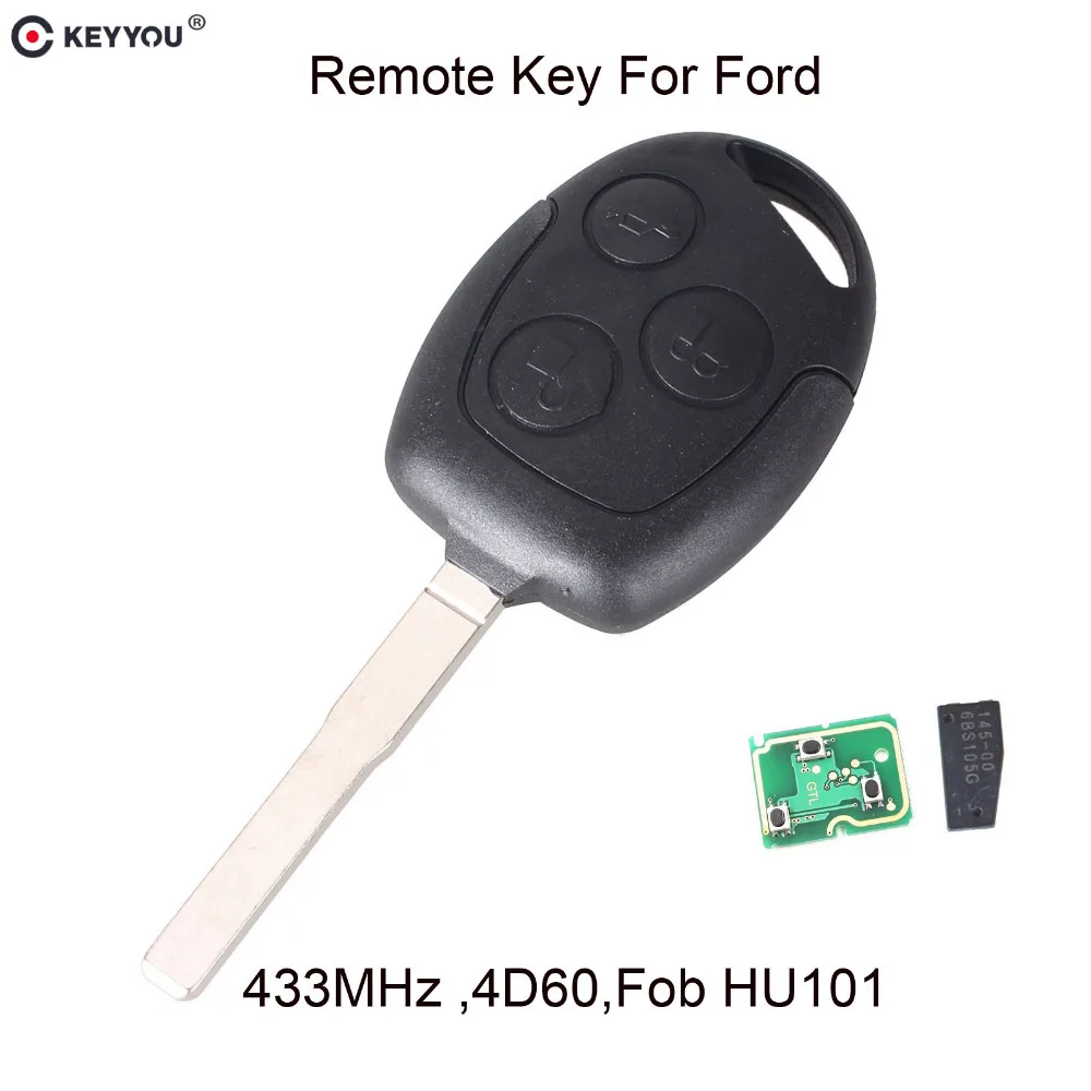Сменный ключ KEYYOU для Ford Mondeo Focus Transit полный 433 МГц 3 кнопки электроника бесплатная